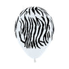 INFINITY® ROUND LATEX BALLOON ZEBRA FASHION WHITE