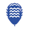 ROUND LATEX BALLOON INFINITY® CHEVRON FASHION KING BLUE