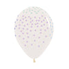 ROUND LATEX BALLOON INFINITY® MULTICOLOR CONFETTI PASTEL FASHION TRANSPARENT