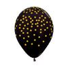 GLOBO LATEX REDONDO INFINITY® CONFETTI DORADO METAL NEGRO