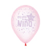 GLOBO LATEX REDONDO INFINITY® ES UNA NIÑA CRISTAL PASTEL ROSADO