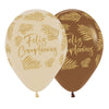 INFINITY® ROUND LATEX BALLOON HAPPY BIRTHDAY PALMS FROSTY GOLDEN FASHION ASSORTED