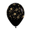 INFINITY® ROUND LATEX BALLOON FROSTY GOLD DIAMOND FASHION BLACK