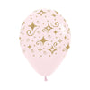 INFINITY® ROUND LATEX BALLOON FROSTY GOLD DIAMOND PASTEL MATTE PINK