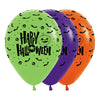 GLOBO LATEX REDONDO INFINITY® HAPPY HALLOWEEN NOCHE FASHION SURTIDO