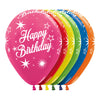 ROUND LATEX BALLOON INFINITY® HAPPY BIRTHDAY ASSORTED METAL SPARKLES