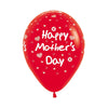 GLOBO LATEX REDONDO INFINITY® HAPPY MOTHERS DAY FASHION ROJO