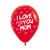 INFINITY® ROUND LATEX BALLOON I LOVE YOU MOM FASHION RED