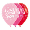 INFINITY® ROUND LATEX BALLOON I LOVE YOU MOM FASHION ASSORTED