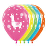 INFINITY® ROUND LATEX BALLOON HAPPY BIRTHDAY LLAMA FASHION TROPICAL ASSORTMENT