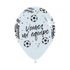 INFINITY® ROUND LATEX BALLOON FOOTBALL MESSAGES FASHION WHITE