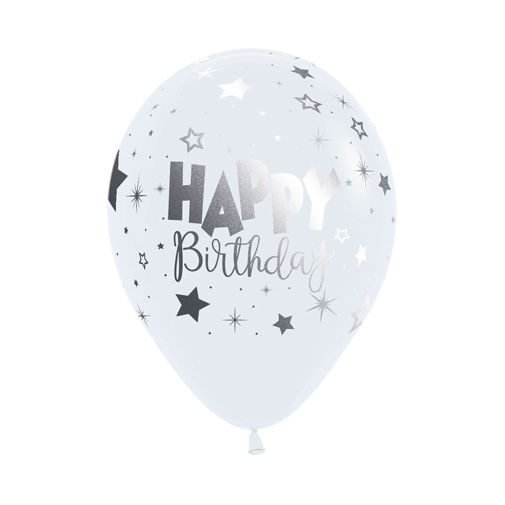 ROUND LATEX PARTY BALLOON INFINITY HAPPY BIRTHDAY FANTASIA METALINK ...