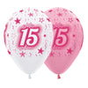 GLOBO LATEX REDONDO INFINITY® MIS 15 AÑOS SATIN SURTIDO