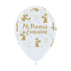 INFINITY® ROUND LATEX BALLOON MY FIRST COMMUNION DOves FASHION WHITE