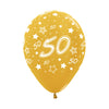 INFINITY® ROUND LATEX BALLOON NUMBER 50 GOLD METAL