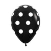 ROUND LATEX BALLOON INFINITY® POLKA WHITE FASHION BLACK