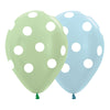 GLOBO LATEX REDONDO INFINITY® POLKA BLANCO SATIN SURTIDO NIÑO