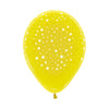 GLOBO LATEX REDONDO INFINITY® ESTRELLAS CRISTAL AMARILLO