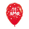 GLOBO LATEX REDONDO INFINITY® TE AMO MI CORAZON FASHION ROJO