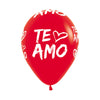 GLOBO LATEX REDONDO INFINITY® TE AMO MODERNO FASHION ROJO