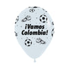 GLOBO LATEX REDONDO INFINITY® VAMOS COLOMBIA FASHION BLANCO