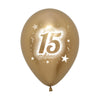 ROUND LATEX BALLOON 2 SIDES MY 15 YEARS GOLDEN REFLEX