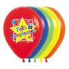 ROUND LATEX BALLOON POLYCHROME HAPPY BIRTHDAY STAR FASHION ASSORTED