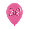 ROUND LATEX BALLOON 2 SIDES MINNIE BOWTIQUE FASHION FUCHSIA