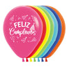 GLOBO LATEX REDONDO 2 CARAS FELIZ CUMPLEAÑOS GORRITOS FASHION SURTIDO