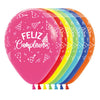 GLOBO LATEX REDONDO INFINITY® FELIZ CUMPLEAÑOS GORRITOS FASHION SURTIDO