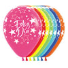 GLOBO LATEX REDONDO INFINITY® FELIZ DIA ESTRELLAS FASHION SURTIDO