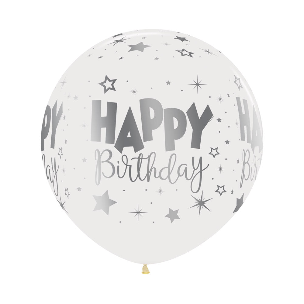 ROUND LATEX PARTY BALLOON INFINITY HAPPY BIRTHDAY FANTASIA METALINK ...