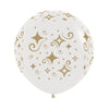 INFINITY® ROUND LATEX BALLOON WITH GOLDEN DIAMONDS FASHION TRANSPARENT