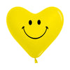 LATEX BALLOON HEART 2 SIDES HAPPY FACE FASHION YELLOW